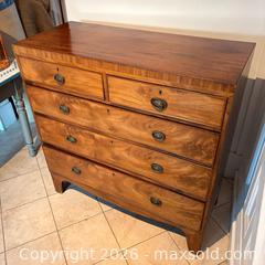 MaxSold Auction: Antique English Regency Period Mahogany Chest of Drawers - Oakville (Ontario, Canada) PARTNER MANAGED Estate Sale Online Auction - Lakeshore Road West