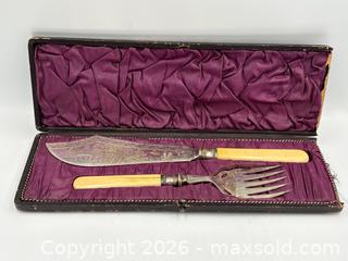 MaxSold Auction: Antique Fish Serving Set: Knife and Fork   - Oakville (Ontario, Canada) PARTNER MANAGED Estate Sale Online Auction - Lakeshore Road West