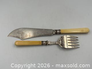 MaxSold Auction: Antique Fish Serving Set: Knife and Fork   - Oakville (Ontario, Canada) PARTNER MANAGED Estate Sale Online Auction - Lakeshore Road West