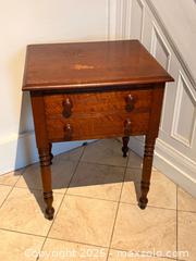 MaxSold Auction: Antique Two Drawer Side Table or Nightstand - Oakville (Ontario, Canada) PARTNER MANAGED Estate Sale Online Auction - Lakeshore Road West