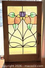 MaxSold Auction: Art Nouveau-Style Stained Glass Cupboard Door Panel With Handle - Oakville (Ontario, Canada) PARTNER MANAGED Estate Sale Online Auction - Lakeshore Road West