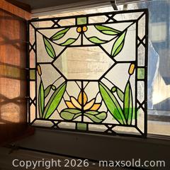 MaxSold Auction: Art Nouveau Style Stained Glass Panel  - Oakville (Ontario, Canada) PARTNER MANAGED Estate Sale Online Auction - Lakeshore Road West