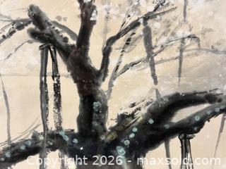 MaxSold Auction: Chinese Ink Brush Painting of Plum Blossom Tree with Calligraphy. Signed - Oakville (Ontario, Canada) PARTNER MANAGED Estate Sale Online Auction - Lakeshore Road West
