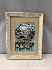 MaxSold Auction: Framed Original Watercolour, "Harbour Scene" Signed by artist Odd HELMERSEN (1922-2012) - Oakville (Ontario, Canada) PARTNER MANAGED Estate Sale Online Auction - Lakeshore Road West