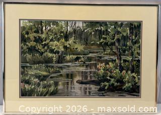 MaxSold Auction: Framed Original Watercolour  Titled "Pond" Signed by Listed Canadian Artist Ken Huxley (1968 - ) - Oakville (Ontario, Canada) PARTNER MANAGED Estate Sale Online Auction - Lakeshore Road West
