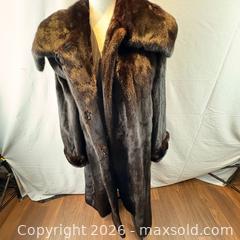 MaxSold Auction: Full Length Dark Brown Fur Coat with Winged Collar and Folded Cuffs - Oakville (Ontario, Canada) PARTNER MANAGED Estate Sale Online Auction - Lakeshore Road West