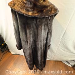 MaxSold Auction: Full Length Dark Brown Fur Coat with Winged Collar and Folded Cuffs - Oakville (Ontario, Canada) PARTNER MANAGED Estate Sale Online Auction - Lakeshore Road West