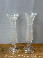 MaxSold Auction: Hand Cut Czechoslovakia Crystal: Tray and Vases - Oakville (Ontario, Canada) PARTNER MANAGED Estate Sale Online Auction - Lakeshore Road West
