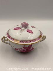MaxSold Auction: Hand Painted Herend Porcelain - Apponyi (Chinese Bouquet) Pattern in Pink/Raspberry Colour  - Oakville (Ontario, Canada) PARTNER MANAGED Estate Sale Online Auction - Lakeshore Road West