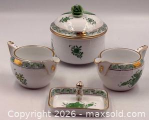 MaxSold Auction: Hand Painted Herend Porcelain "Chinese Bouquet Apponyi Green" - Oakville (Ontario, Canada) PARTNER MANAGED Estate Sale Online Auction - Lakeshore Road West