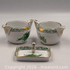 MaxSold Auction: Hand Painted Herend Porcelain "Chinese Bouquet Apponyi Green" - Oakville (Ontario, Canada) PARTNER MANAGED Estate Sale Online Auction - Lakeshore Road West