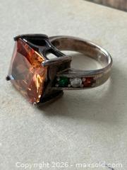 MaxSold Auction: Handmade Sterling Silver Ring with Gemstones. Size: 6.75 - Oakville (Ontario, Canada) PARTNER MANAGED Estate Sale Online Auction - Lakeshore Road West