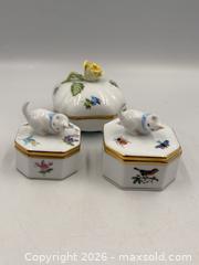 MaxSold Auction: Herend Hand Painted Porcelain Lidded Trinket Boxes - Oakville (Ontario, Canada) PARTNER MANAGED Estate Sale Online Auction - Lakeshore Road West