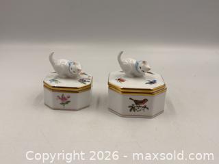 MaxSold Auction: Herend Hand Painted Porcelain Lidded Trinket Boxes - Oakville (Ontario, Canada) PARTNER MANAGED Estate Sale Online Auction - Lakeshore Road West
