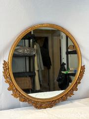 MaxSold Auction: Large Round Wall Mirror with Gilded, Ornately Carved Frame - Oakville (Ontario, Canada) PARTNER MANAGED Estate Sale Online Auction - Lakeshore Road West