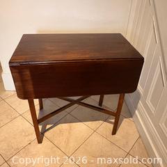 MaxSold Auction: Mahogany Pembroke Drop-Leaf Table with Single Drawer, Circa 19th Century - Oakville (Ontario, Canada) PARTNER MANAGED Estate Sale Online Auction - Lakeshore Road West