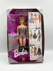 MaxSold Auction: Mattel Barbie 35th Anniversary Special Edition Doll, Reproduction of  1959 Barbie. New in Box. - Oakville (Ontario, Canada) PARTNER MANAGED Estate Sale Online Auction - Lakeshore Road West