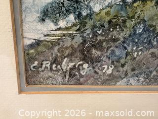 MaxSold Auction: Mixed Media Landscape with Trees Signed and Dated by E. Ruberg - Oakville (Ontario, Canada) PARTNER MANAGED Estate Sale Online Auction - Lakeshore Road West