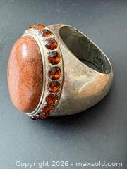 MaxSold Auction:  MNG Vintage Sterling Silver Ring with an Amber Gemstones. Ring Size: 6.5 - Oakville (Ontario, Canada) PARTNER MANAGED Estate Sale Online Auction - Lakeshore Road West