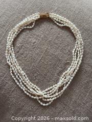 MaxSold Auction: Multi-Strand Freshwater Rice Pearl Necklace with Sterling Silver Clasp - Oakville (Ontario, Canada) PARTNER MANAGED Estate Sale Online Auction - Lakeshore Road West