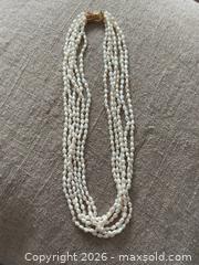 MaxSold Auction: Multi-Strand Freshwater Rice Pearl Necklace with Sterling Silver Clasp - Oakville (Ontario, Canada) PARTNER MANAGED Estate Sale Online Auction - Lakeshore Road West