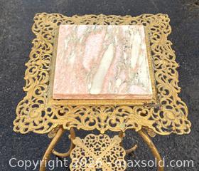 MaxSold Auction: Near Pair of Antique Gilded Cast Metal Stands with Marble Top  - Oakville (Ontario, Canada) PARTNER MANAGED Estate Sale Online Auction - Lakeshore Road West