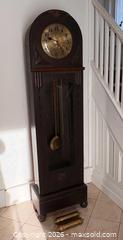MaxSold Auction: Oak Antique Working German Art Deco Period Tall Case Clock. - Oakville (Ontario, Canada) PARTNER MANAGED Estate Sale Online Auction - Lakeshore Road West