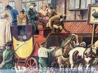 MaxSold Auction: Oil Painting Reproduction of "The London To York Coach Outside The Black Swan"  - Oakville (Ontario, Canada) PARTNER MANAGED Estate Sale Online Auction - Lakeshore Road West