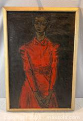 MaxSold Auction: Original Oil Painting of Woman in Red Dress.   - Oakville (Ontario, Canada) PARTNER MANAGED Estate Sale Online Auction - Lakeshore Road West