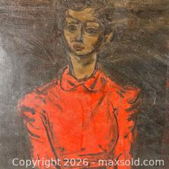 MaxSold Auction: Original Oil Painting of Woman in Red Dress.   - Oakville (Ontario, Canada) PARTNER MANAGED Estate Sale Online Auction - Lakeshore Road West