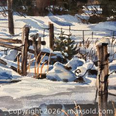 MaxSold Auction: Original Watercolour of Winter Creek Scene Signed by Canadian artist  by Ken Huxley - Oakville (Ontario, Canada) PARTNER MANAGED Estate Sale Online Auction - Lakeshore Road West