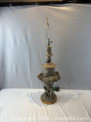 MaxSold Auction: Pair of Heavy Hand Painted Sculpture Lamps with Cherub Theme - Oakville (Ontario, Canada) PARTNER MANAGED Estate Sale Online Auction - Lakeshore Road West