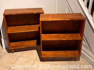 MaxSold Auction: Pair of Mid-Century Modern Solid Teak Shelving Units with Conical Legs - Oakville (Ontario, Canada) PARTNER MANAGED Estate Sale Online Auction - Lakeshore Road West