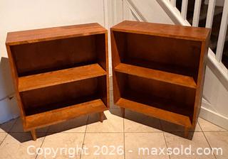 MaxSold Auction: Pair of Mid-Century Modern Solid Teak Shelving Units with Conical Legs - Oakville (Ontario, Canada) PARTNER MANAGED Estate Sale Online Auction - Lakeshore Road West