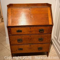 MaxSold Auction: Pine Secretary Flip Top Desk with 3 Drawers - Oakville (Ontario, Canada) PARTNER MANAGED Estate Sale Online Auction - Lakeshore Road West