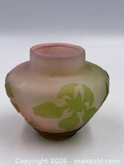 MaxSold Auction: Signed Art Nouveau-Style Cameo Glass Vase by Emile Galle.  - Oakville (Ontario, Canada) PARTNER MANAGED Estate Sale Online Auction - Lakeshore Road West