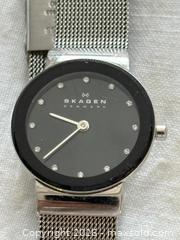 MaxSold Auction: SKAGEN Denmark Steel Bracelet Silver Black Dial Mineral Crystal Watch - Oakville (Ontario, Canada) PARTNER MANAGED Estate Sale Online Auction - Lakeshore Road West