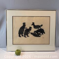 MaxSold Auction: Stone cut Numbered Print, Titled "Sorcerers Against Sorcerers" Signed by artist by Helen Kalvak (1901 – 1984) - Oakville (Ontario, Canada) PARTNER MANAGED Estate Sale Online Auction - Lakeshore Road West