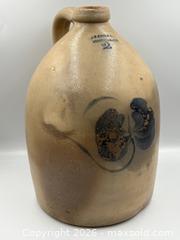 MaxSold Auction: Stoneware Crock Stamped "J.F. POOLE & CO." from "BRANTFORD C.W." - Oakville (Ontario, Canada) PARTNER MANAGED Estate Sale Online Auction - Lakeshore Road West