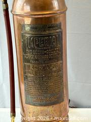 MaxSold Auction: Two Copper with Brass Fire Extinguishers Converted to Lamps  - Oakville (Ontario, Canada) PARTNER MANAGED Estate Sale Online Auction - Lakeshore Road West