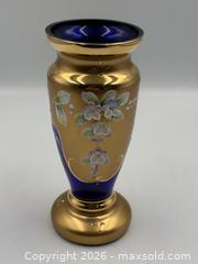 MaxSold Auction: Vintage Czech Bohemian Handmade Cobalt Blue Glass Vase  - Oakville (Ontario, Canada) PARTNER MANAGED Estate Sale Online Auction - Lakeshore Road West