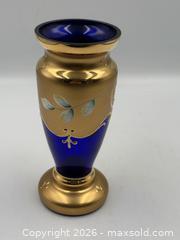 MaxSold Auction: Vintage Czech Bohemian Handmade Cobalt Blue Glass Vase  - Oakville (Ontario, Canada) PARTNER MANAGED Estate Sale Online Auction - Lakeshore Road West