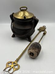 MaxSold Auction: Vintage Fireplace Tools: Cast Iron Fire Starter Pot - Oakville (Ontario, Canada) PARTNER MANAGED Estate Sale Online Auction - Lakeshore Road West