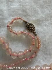 MaxSold Auction: Vintage Hand-knotted Rose Quartz Beaded Necklace with Silver Clasp. - Oakville (Ontario, Canada) PARTNER MANAGED Estate Sale Online Auction - Lakeshore Road West