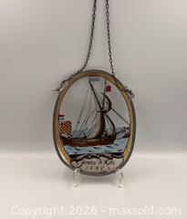 MaxSold Auction: Vintage Painted Glass of "Frans De Kets  - Market Boat with Dutch Flag" - Oakville (Ontario, Canada) PARTNER MANAGED Estate Sale Online Auction - Lakeshore Road West
