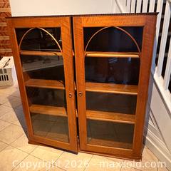 MaxSold Auction:  Wooden Cabinet or Glass Front Bookcase with Three Shelves   - Oakville (Ontario, Canada) PARTNER MANAGED Estate Sale Online Auction - Lakeshore Road West