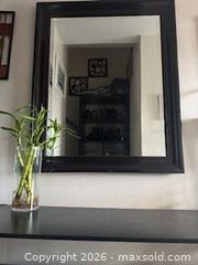 MaxSold Auction: Framed Rectangular Wall Mirror 33"x26" Dark Brown - Mississauga (Ontario, Canada) SELLER MANAGED Downsizing Online Auction -  Glen Erin Drive