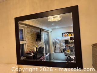 MaxSold Auction: Large Rectangular Framed Wall Mirror 36" x 46" Dark Brown - Mississauga (Ontario, Canada) SELLER MANAGED Downsizing Online Auction -  Glen Erin Drive