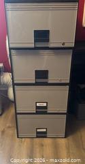 MaxSold Auction: Storex Vertical 4-Drawer Plastic File Cabinet - Mississauga (Ontario, Canada) SELLER MANAGED Downsizing Online Auction -  Glen Erin Drive