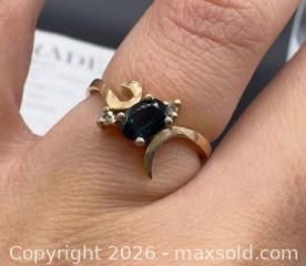 MaxSold Auction: 10k yellow gold sapphire & diamond ring with appraisal  - Markham (Ontario, Canada) SELLER MANAGED Downsizing Online Auction - Loring Cres.